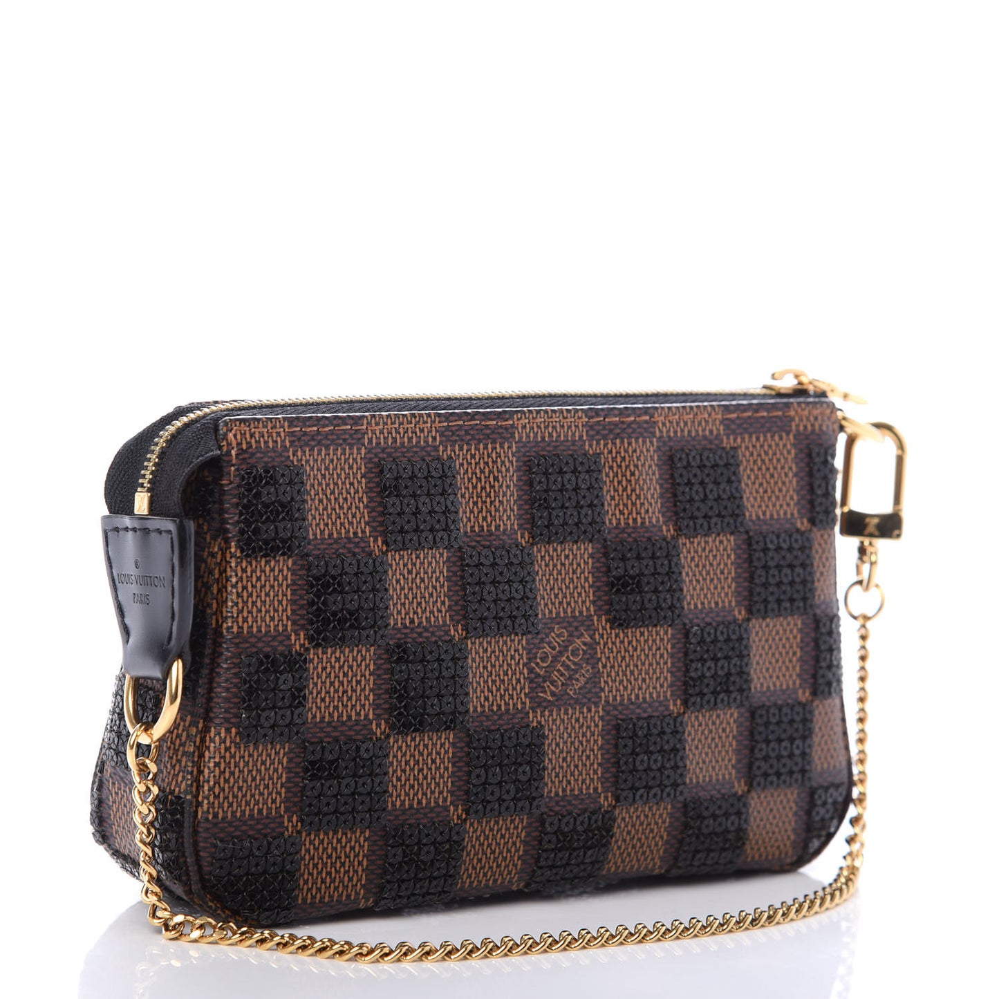 Damier Paillettes Mini Pochette Accessories Black