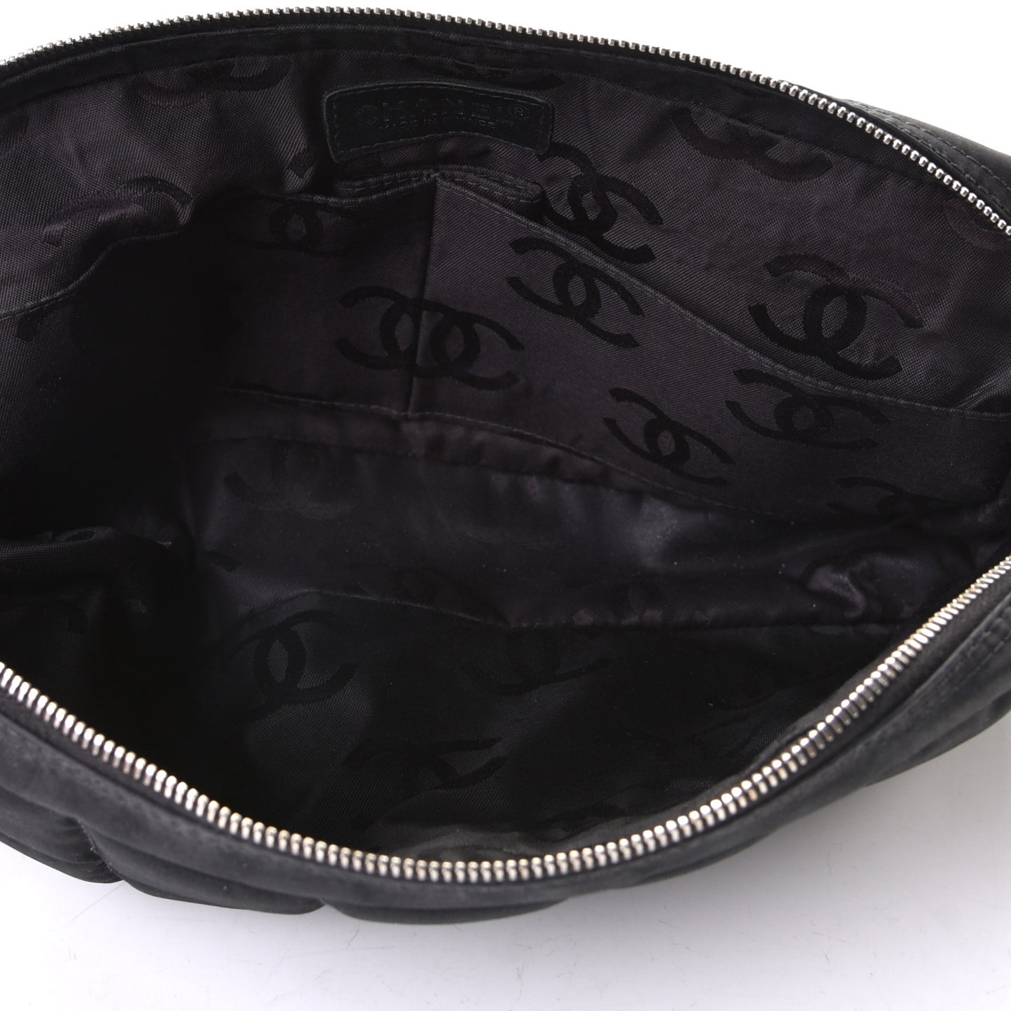 Nylon Square Quilted Flap Black