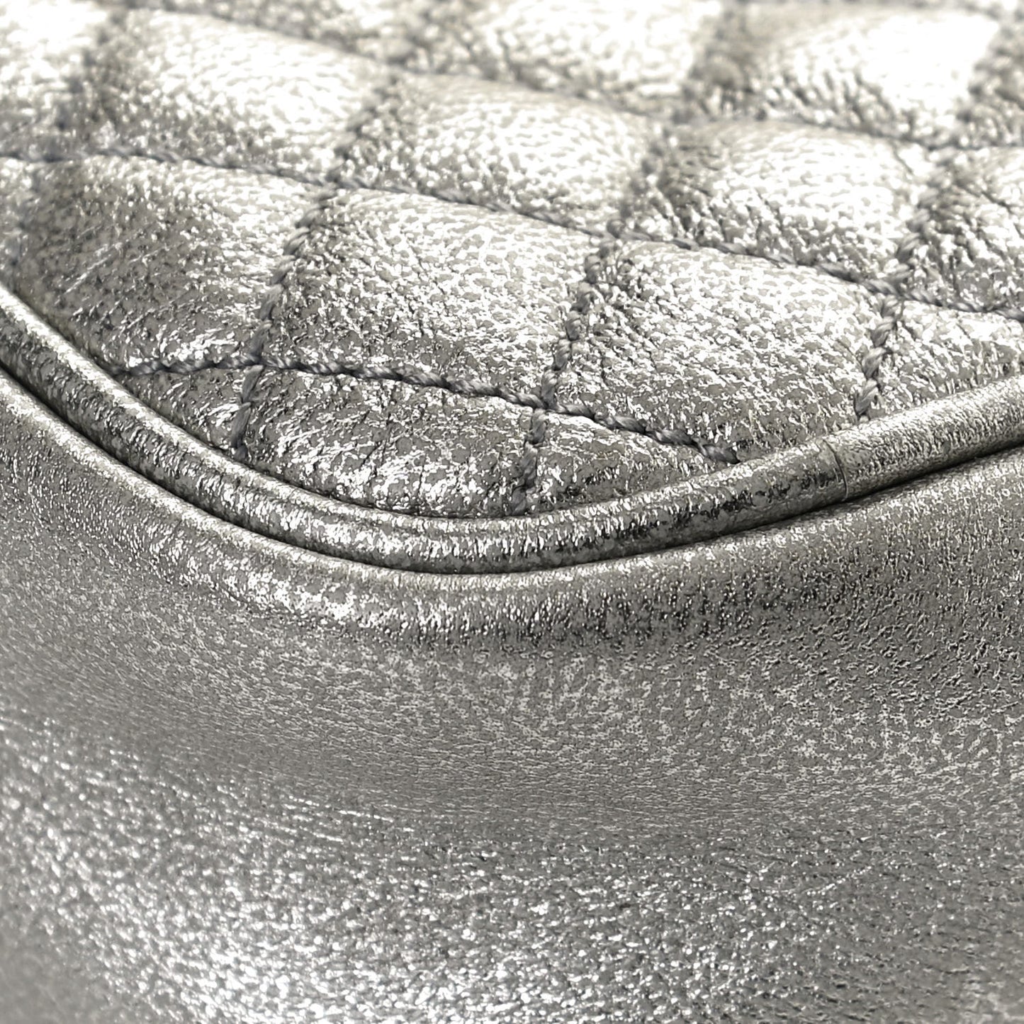 Laminated Nappa Web Trapuntata Mini GG Shoulder Bag Argento