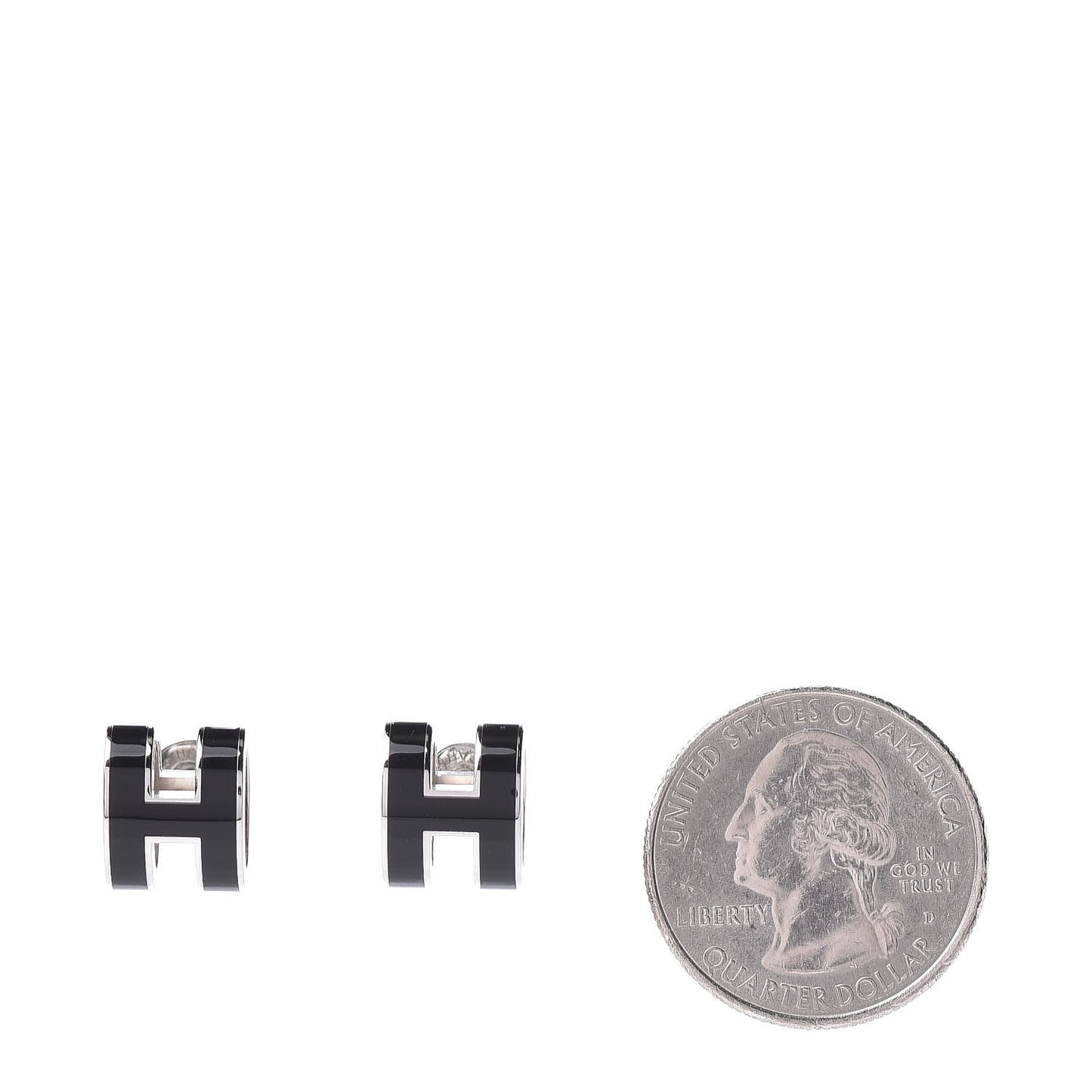 Palladium Lacquered Pop H Earrings Black