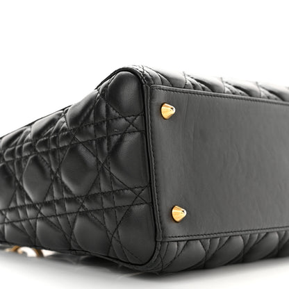 Christian Dior Lambskin Cannage Medium Lady Dior Black 9 of 10