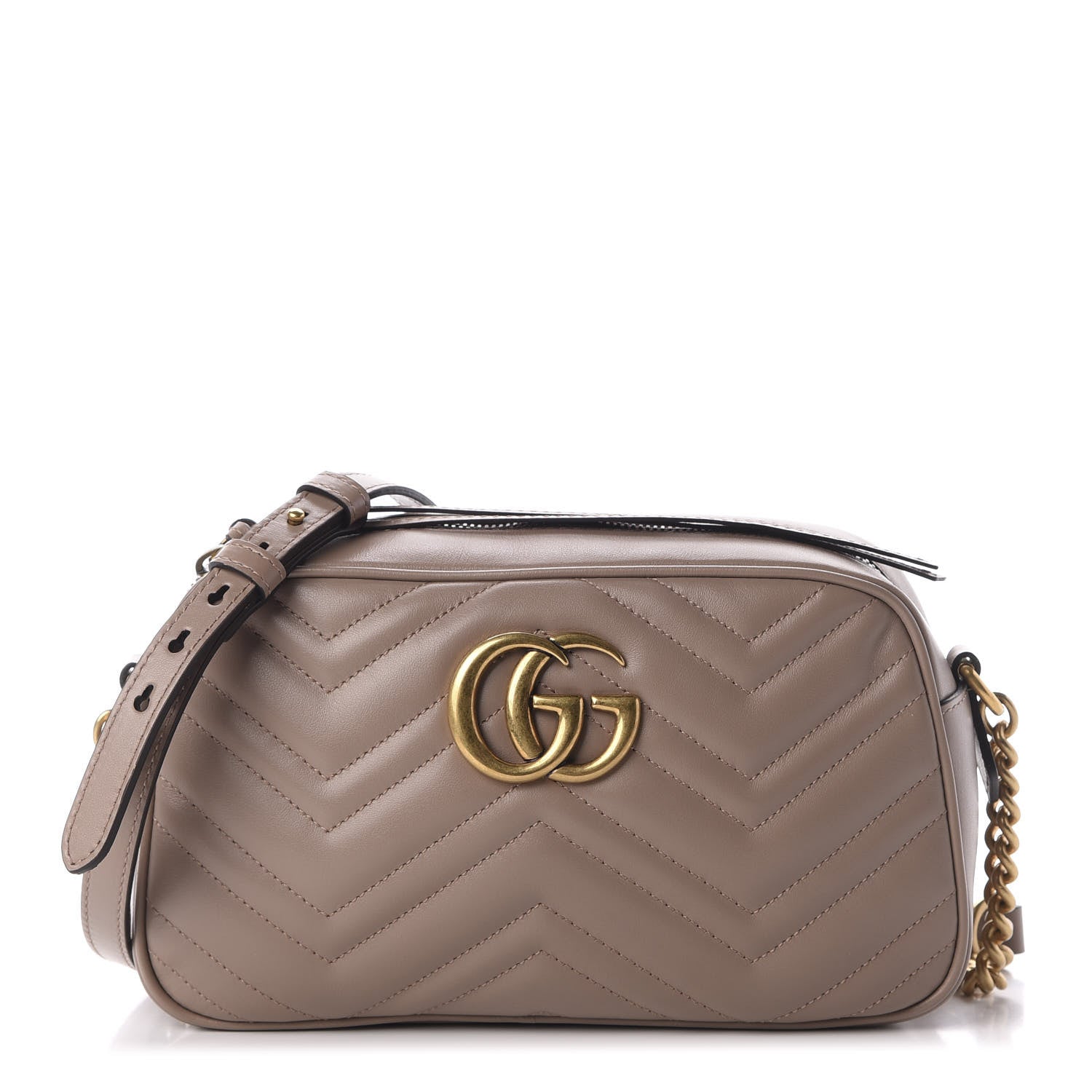 Gucci Calfskin Matelasse Small GG Marmont Chain Shoulder Bag Porcelain Rose 1 of 11
