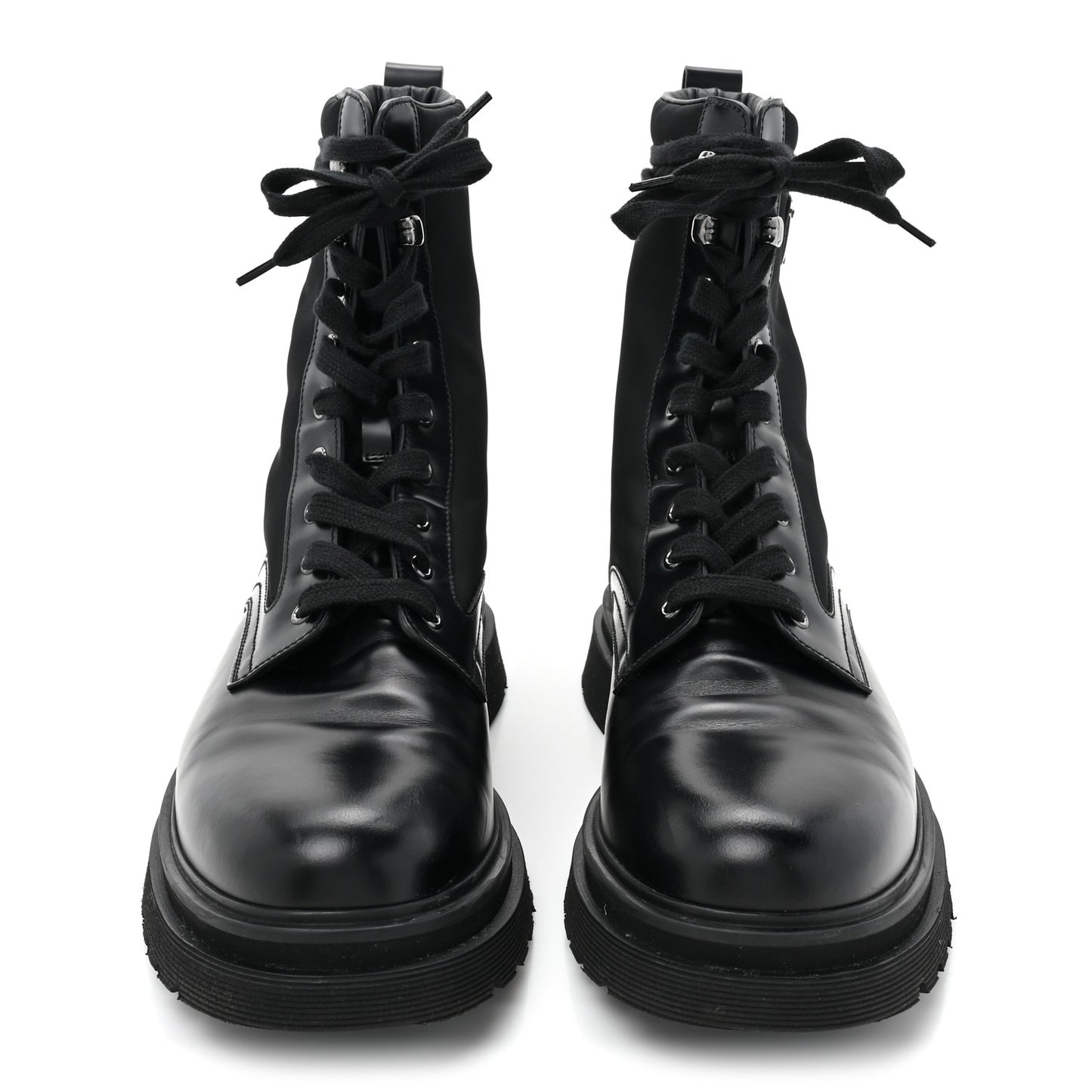 Spazzolato Rois Re-Nylon Metal Triangle Logo Mens 40mm Combat Boots 9.5 Black