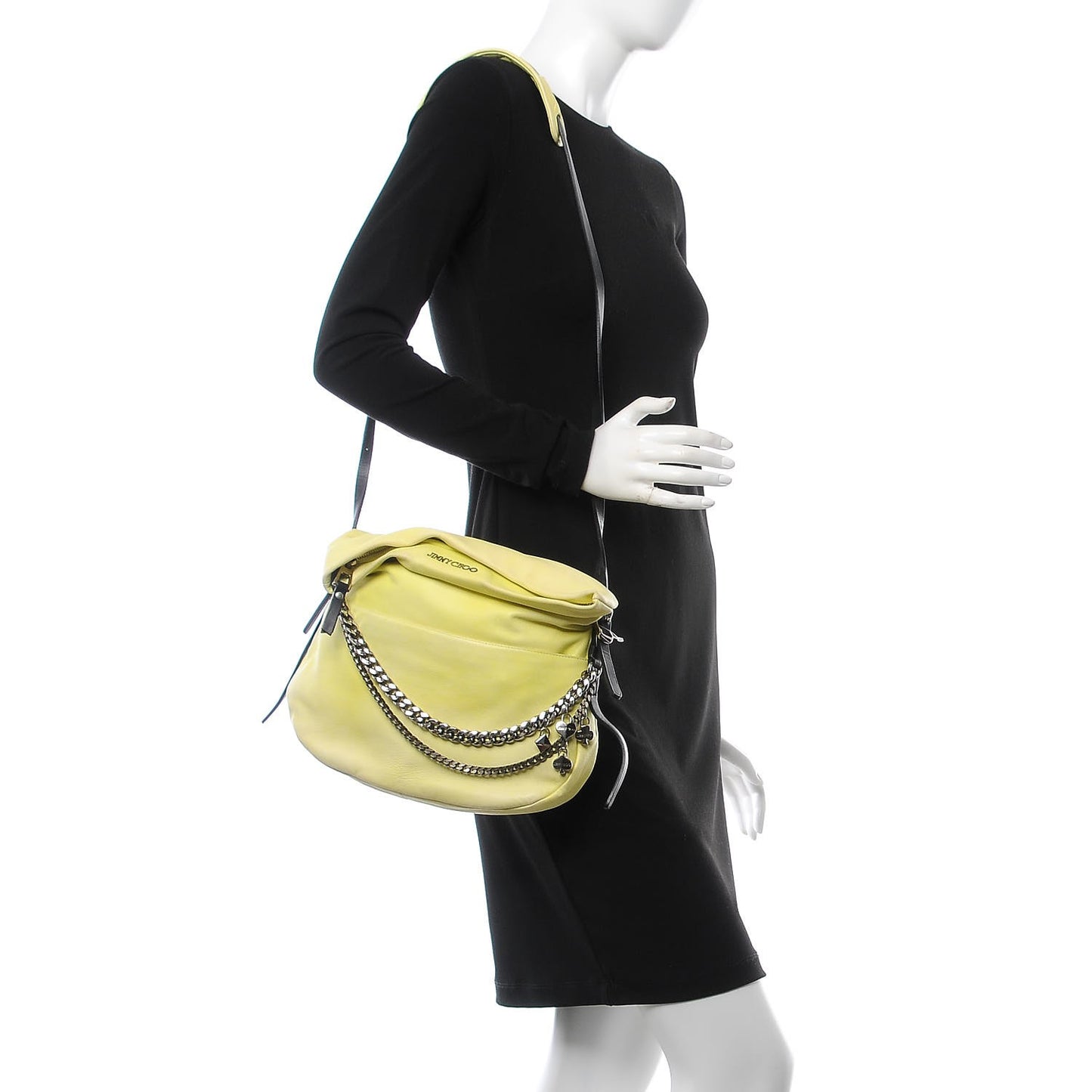 Lambskin Small Biker Hobo Yellow