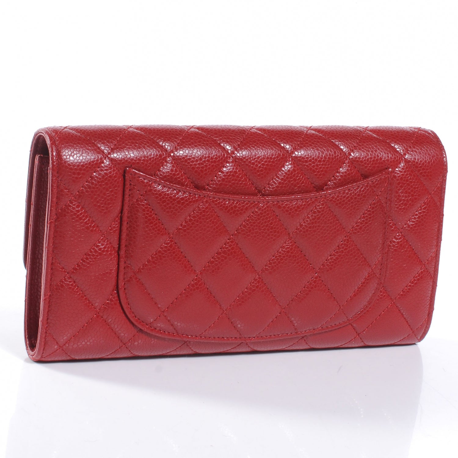 Chanel Caviar Quilted Travel Wallet Red 3 of 8