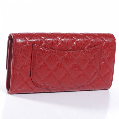 Chanel Caviar Quilted Travel Wallet Red 3 of 8