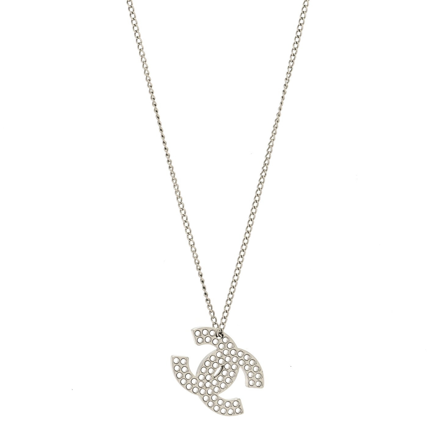 Metal CC Necklace Silver