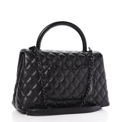 Chanel Caviar Quilted Small Coco Handle Flap So Black 3 of 11