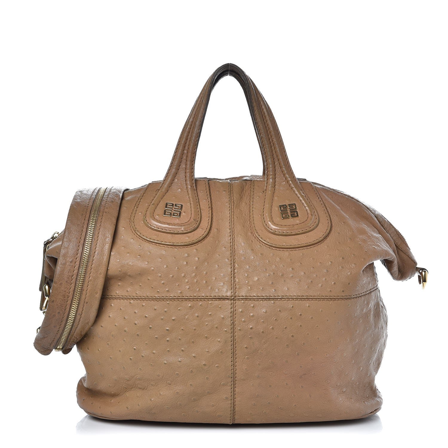 Givenchy Calfskin Ostrich Embossed Medium Nightingale Brown 1 of 18