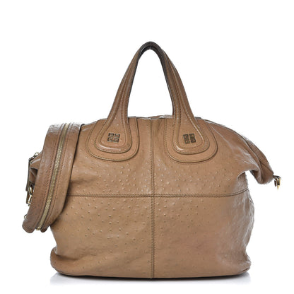 Givenchy Calfskin Ostrich Embossed Medium Nightingale Brown 1 of 18
