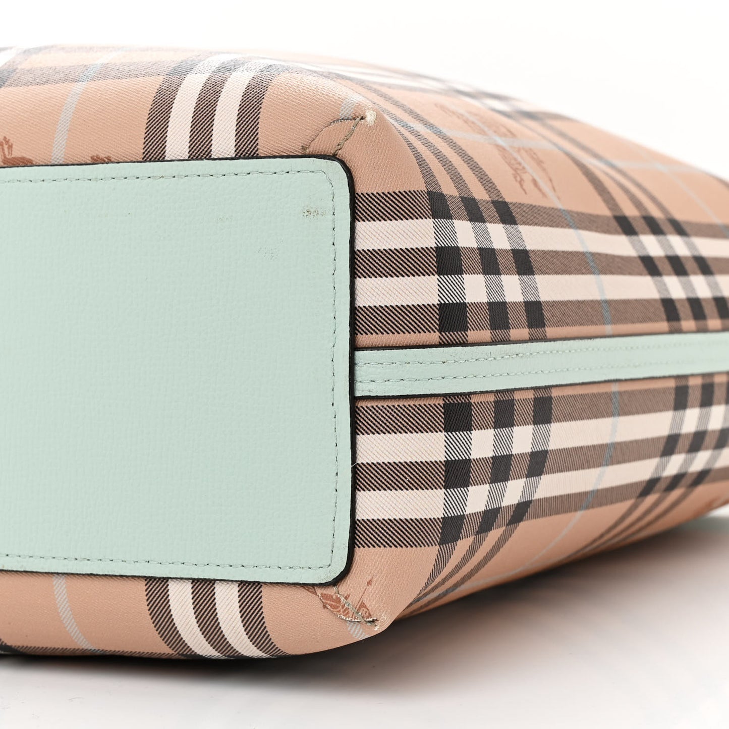 Calfskin Haymarket Check Medium Reversible Tote Pale Opal