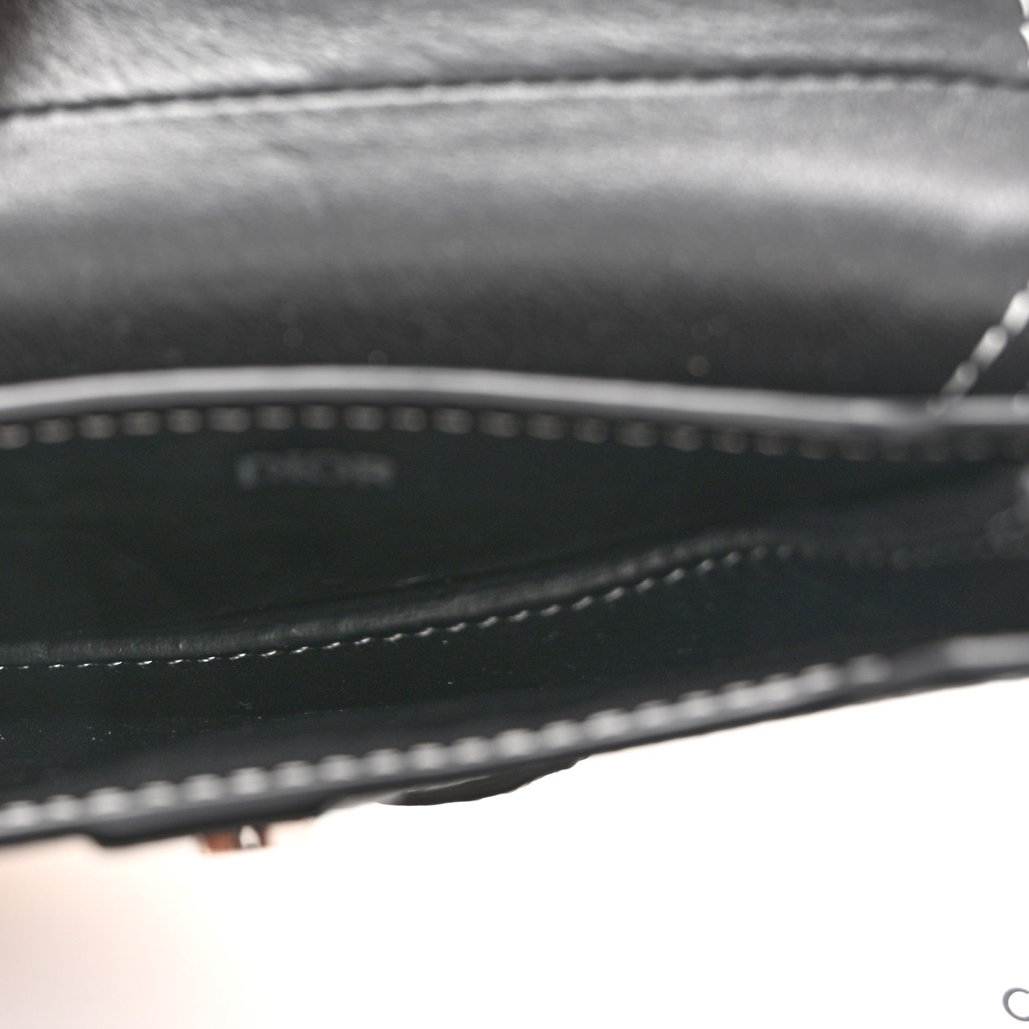 Christian Dior Grained Calfskin Saddle Mini Key Ring Black 5 of 7