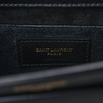 Saint Laurent Smooth Calfskin Medium Monogram Sunset Satchel Black 6 of 12