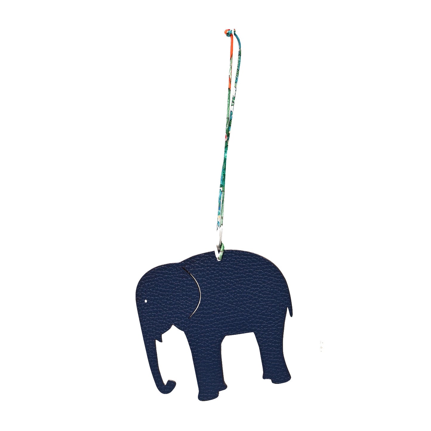 Epsom Togo Petit H Elephant Bag Charm Bleu Saphir Chocolate