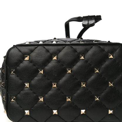 Valentino Garavani Nappa Mini Rockstud Spike Bucket Bag Black 12 of 15