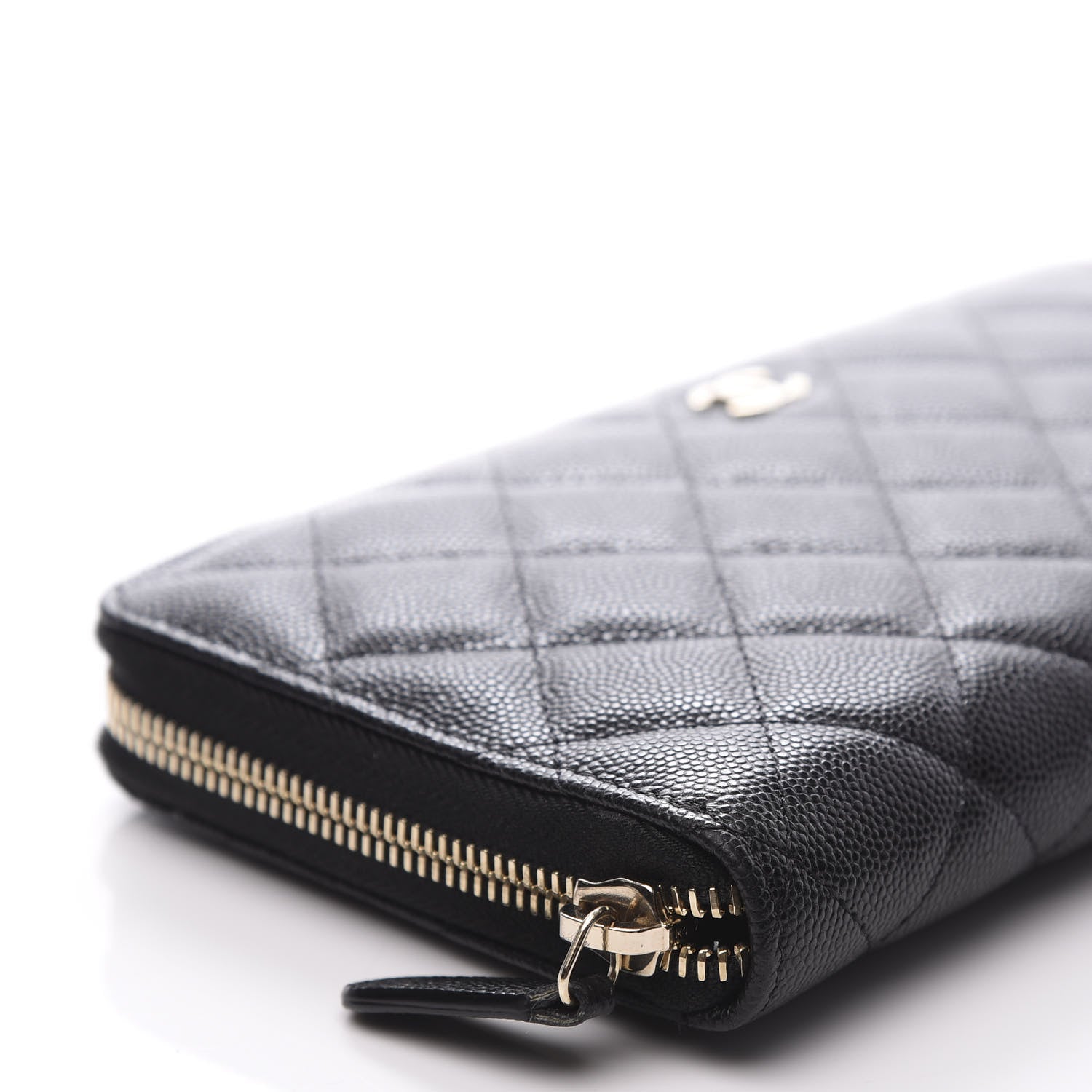 Chanel Caviar Quilted Large Zip Around Organizer Wallet Black 7 of 9