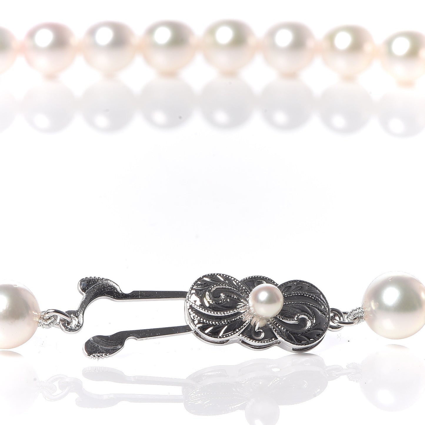 Sterling Silver Akoya Pearl 7.5mm-8mm Pearl Strand Necklace 17