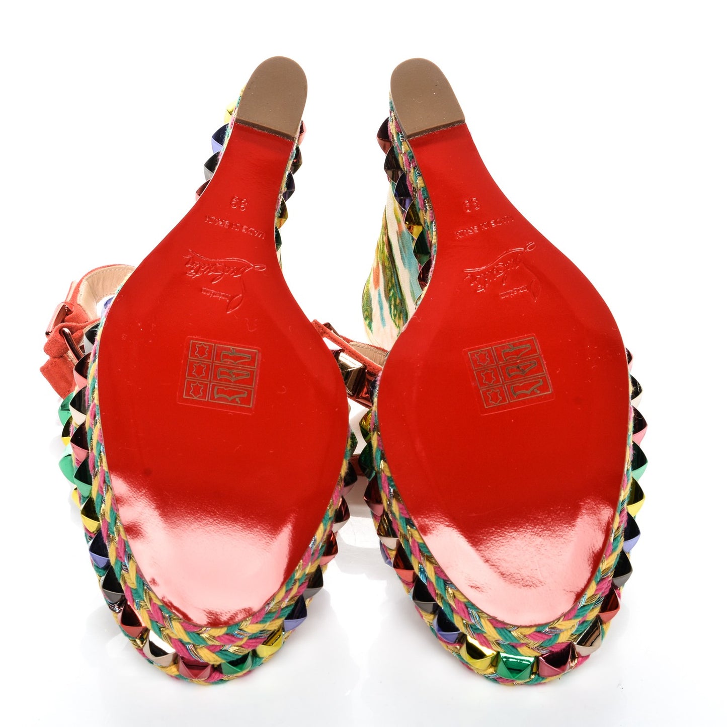 Lambskin Suede Cubana Cataclou 140 Wedge Sandals 39 Poppy