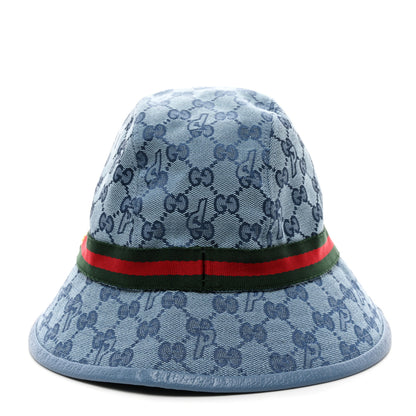 Gucci X PALACE Monogram Canvas Dollar Calfskin Bucket Hat L Pale Blue 4 of 9