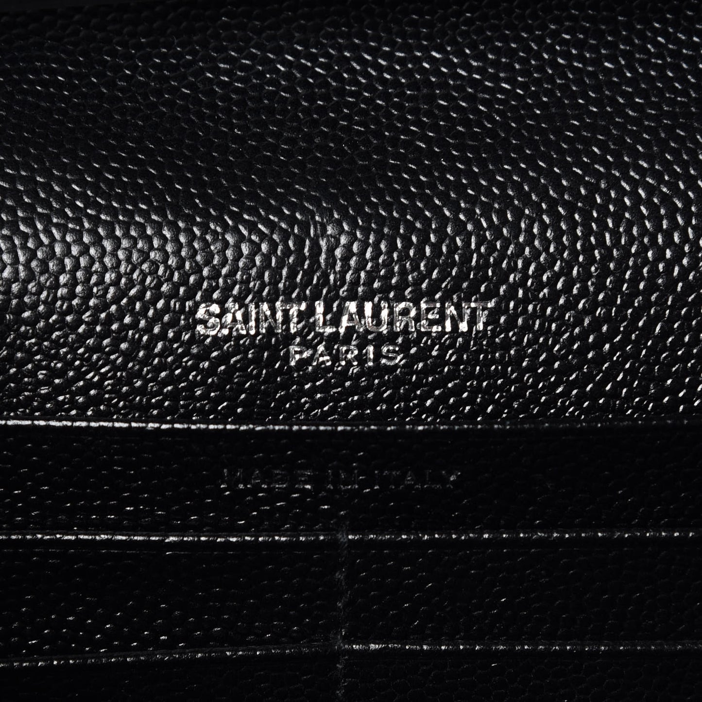 Grain De Poudre Matelasse Chevron Monogram Chain Wallet Black