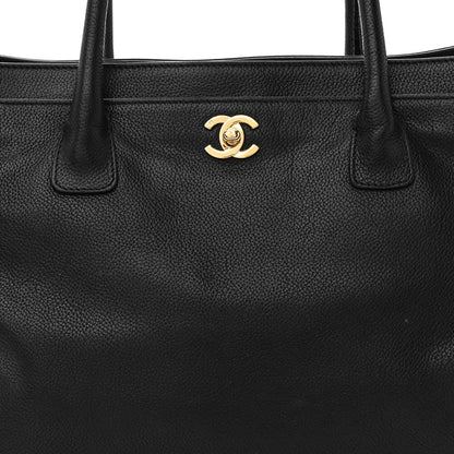Chanel Calfskin Cerf Executive Shopper Tote Black 7 of 11