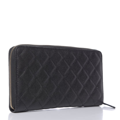 Chanel Caviar Quilted Large Zip Around Organizer Wallet Black 3 of 8
