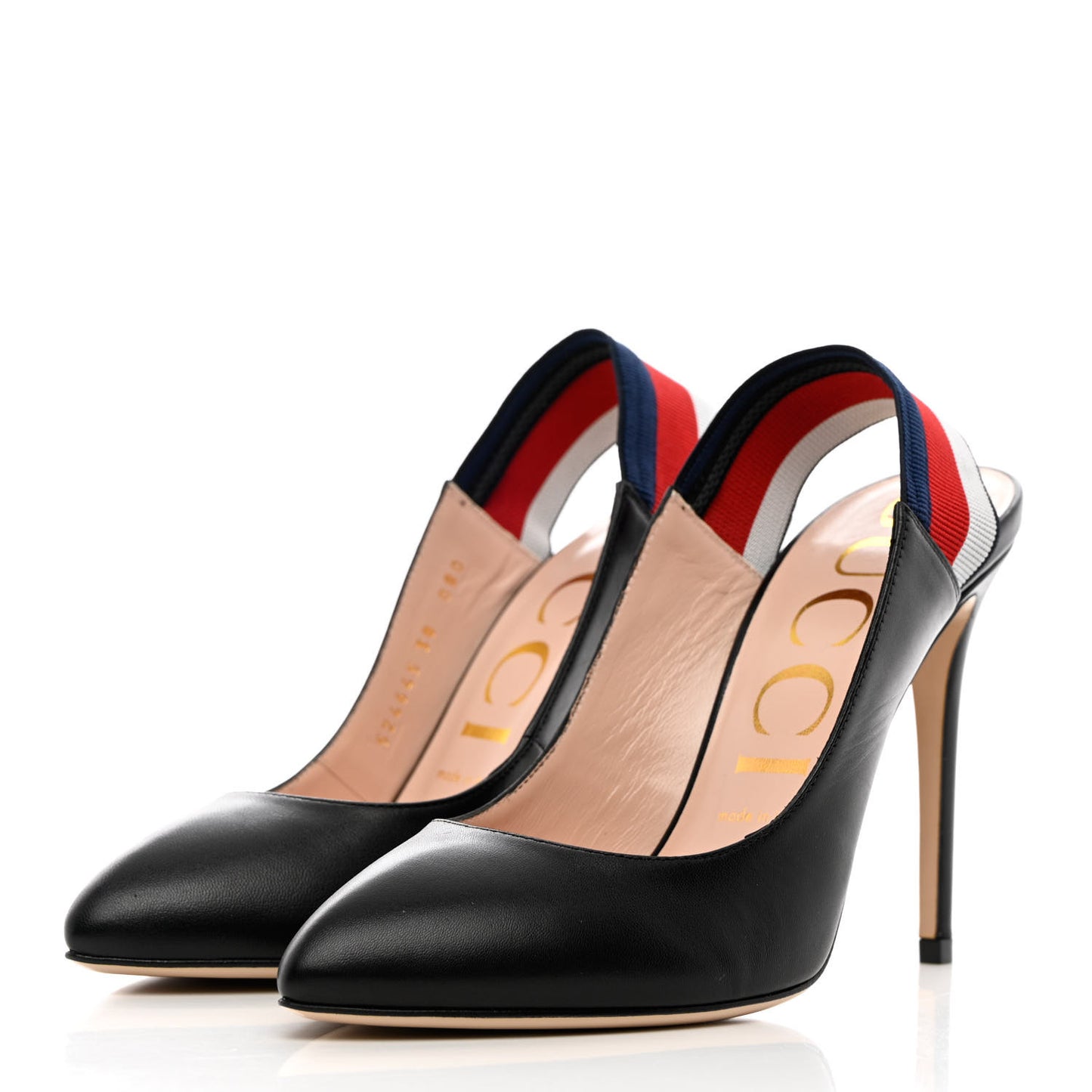Malaga Kid Web Sylvie High Heel Slingback Pumps 38 Black