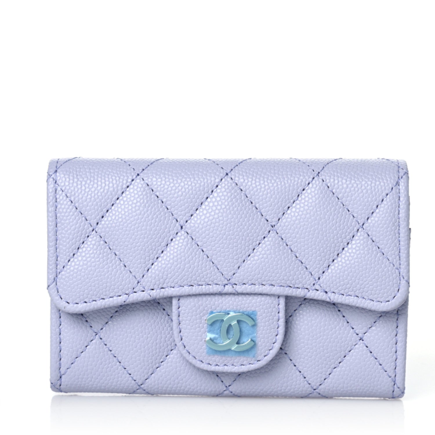 Chanel Caviar Quilted Flap Card Holder Wallet Light Purple 1 of 9