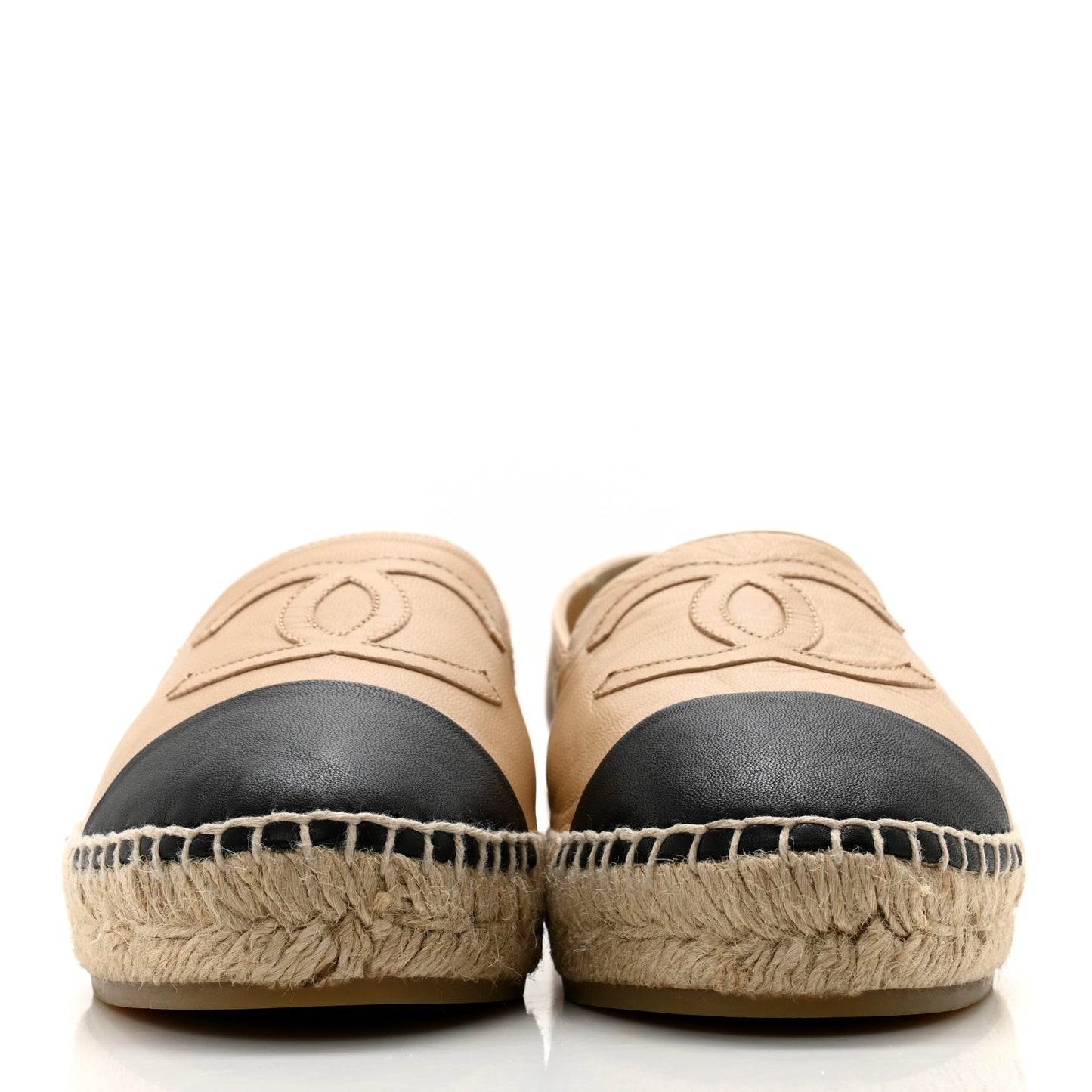 Lambskin CC Espadrilles 39 Beige Black