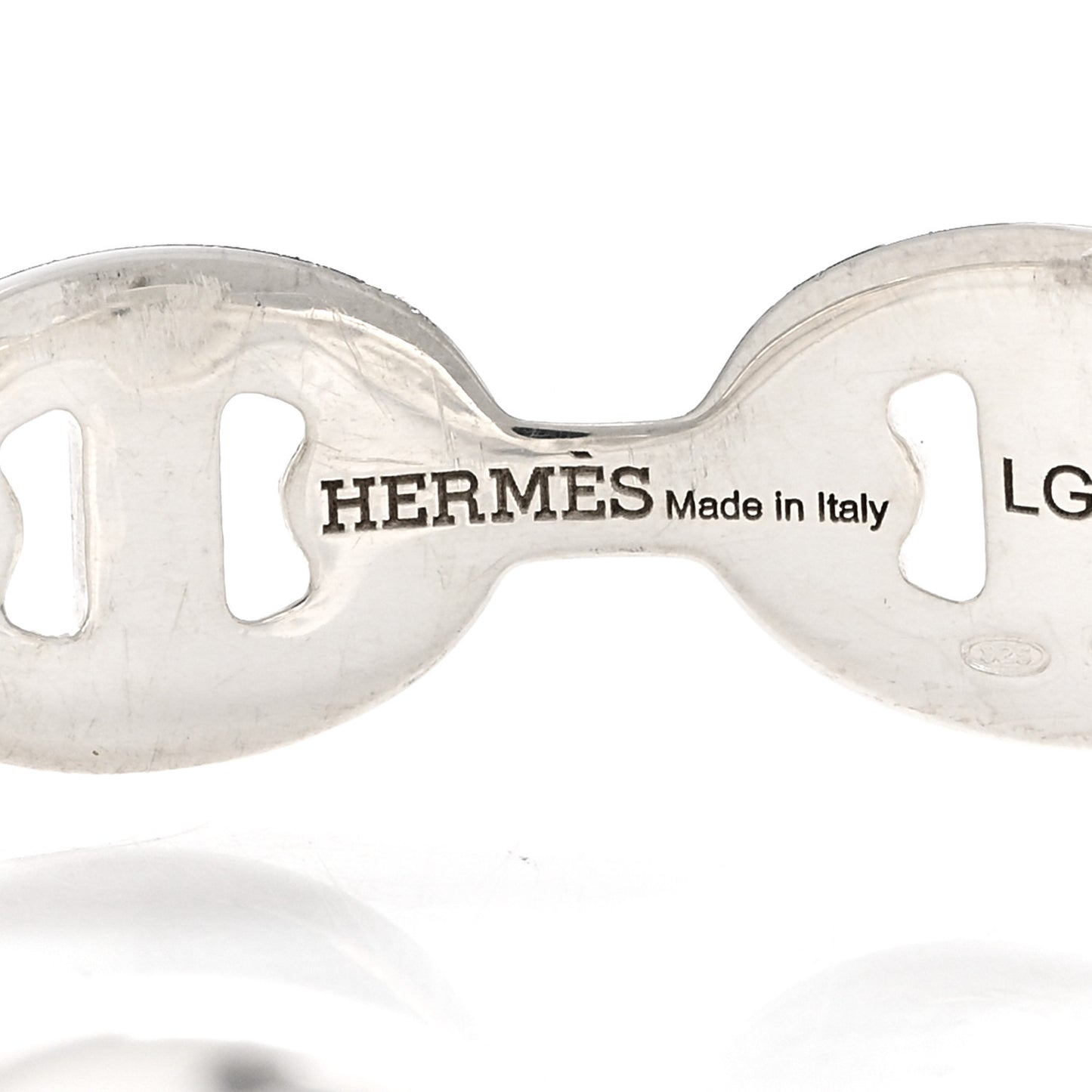 Sterling Silver MM Chaine d'Ancre Enchainee Cuff Bracelet LG