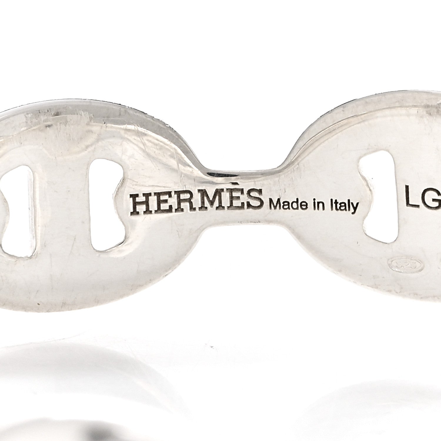 Hermes Sterling Silver MM Chaine d'Ancre Enchainee Cuff Bracelet LG 3 of 3