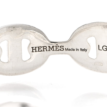 Hermes Sterling Silver MM Chaine d'Ancre Enchainee Cuff Bracelet LG 3 of 3