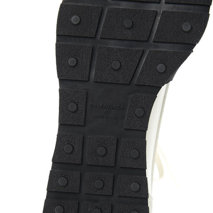 Balenciaga Calfskin Neoprene Mesh Suede Race Runner Sneakers 40 White Black 6 of 11