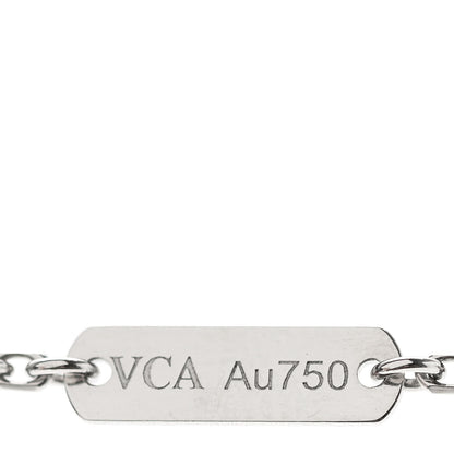 Van Cleef & Arpels 18K White Gold Mother of Pearl Vintage Alhambra Pendant Necklace 6 of 7