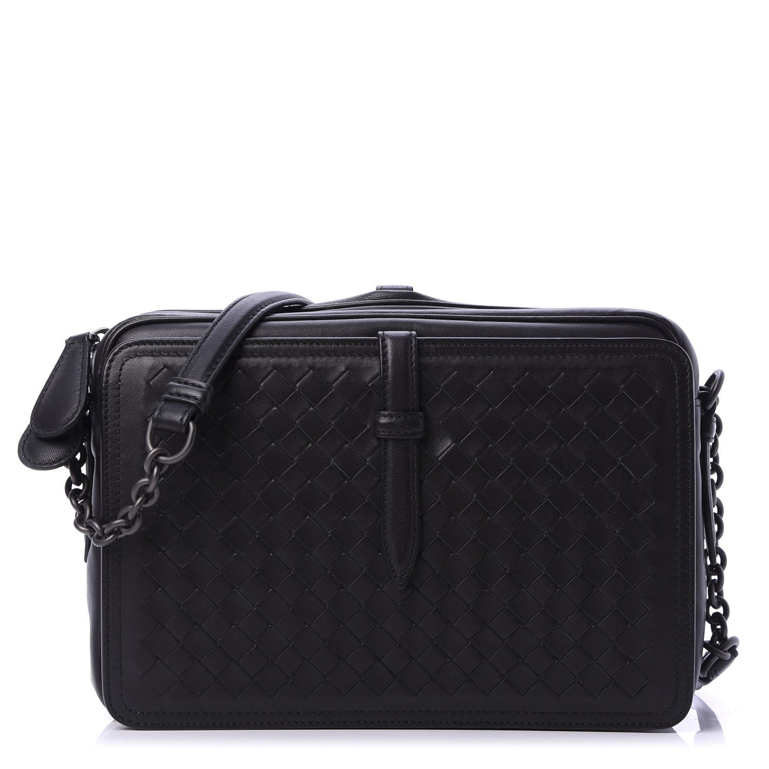 Bottega Veneta Nappa Intrecciato Medium Camera Shoulder Bag Black 1 of 10