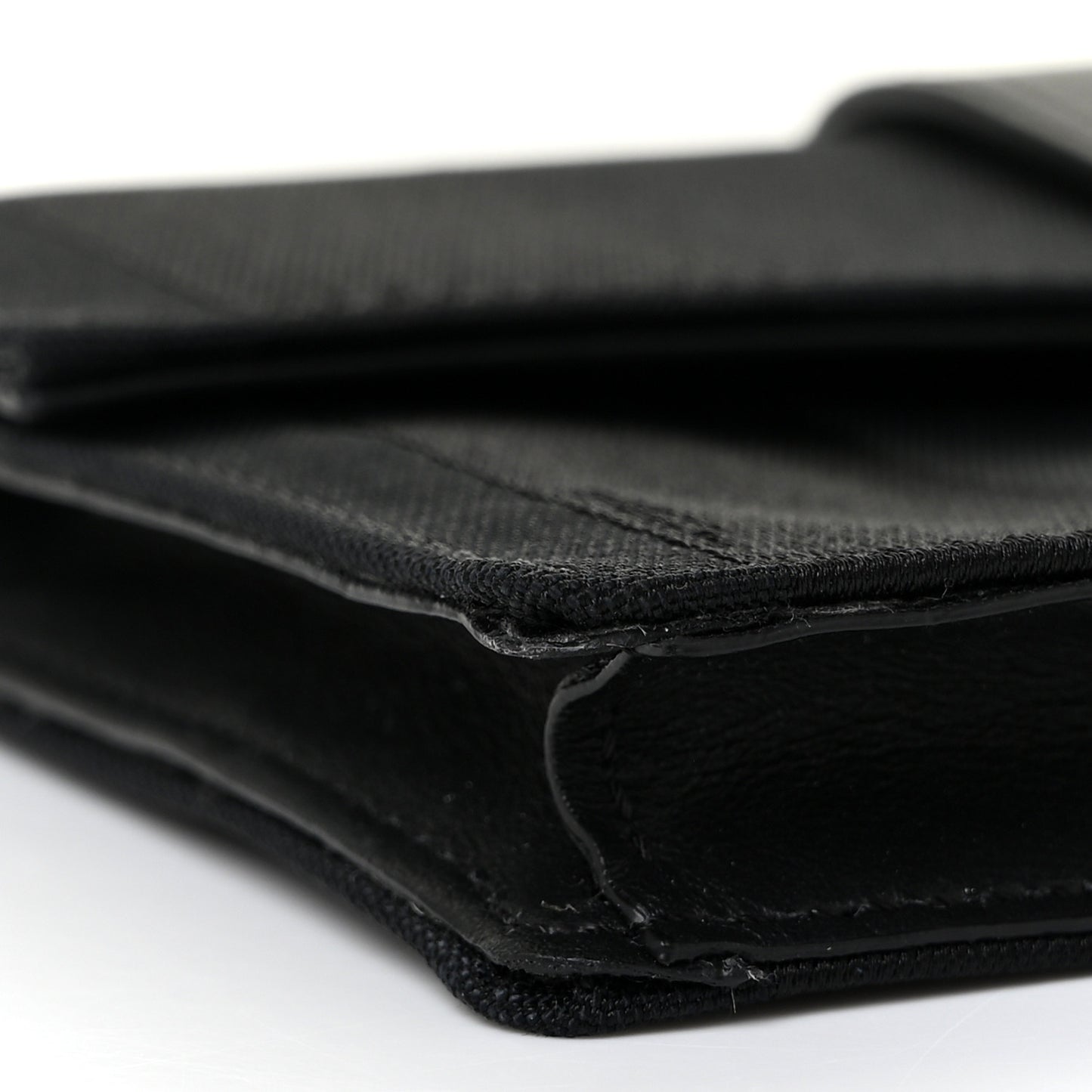 Recycled Nylon Vitello Grace Light Pequin Baguette Belt Pouch Black