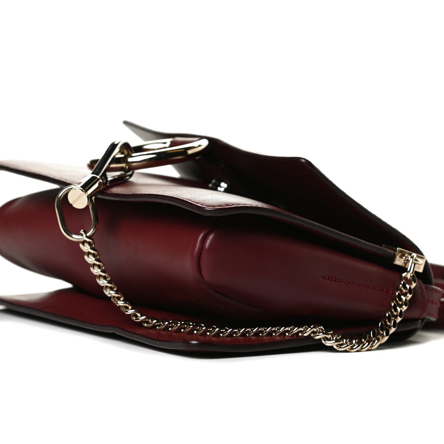 Suede Calfskin Small Faye Shoulder Bag Plum Purple