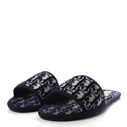 Christian Dior Velvet Oblique Chez Moi Sandal 39.5 Deep Blue 3 of 11