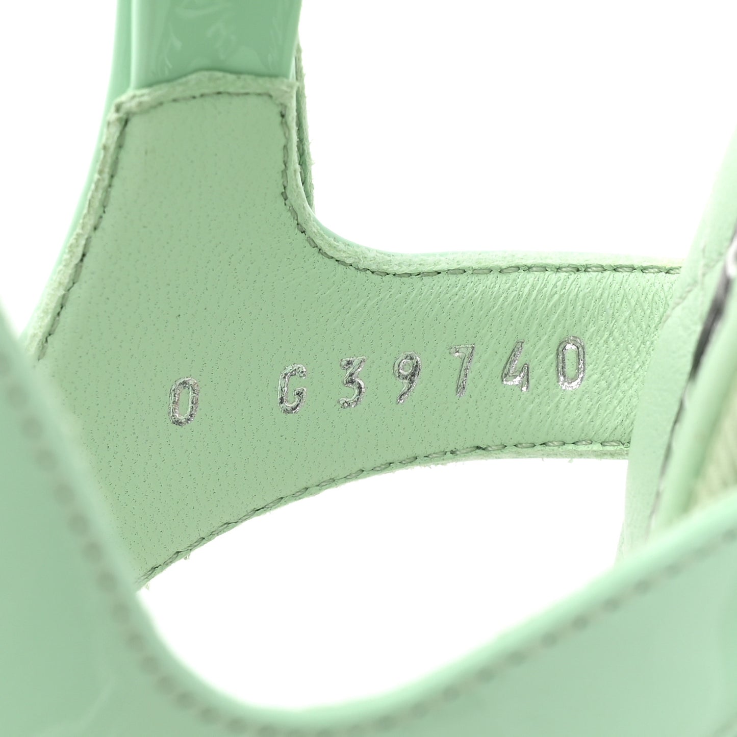 Patent CC Logo Thong Sandals 37 Green