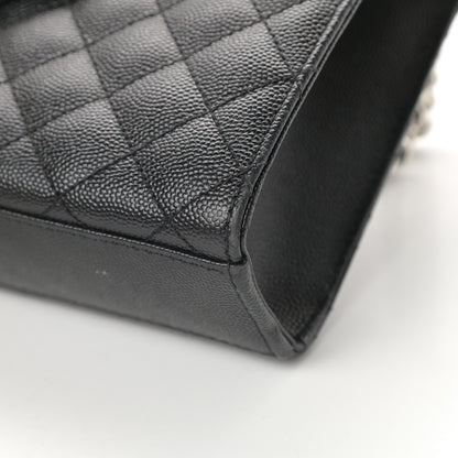 Saint Laurent Grain De Poudre Textured Mixed Matelasse Triquilt Medium Monogram Satchel Black 9 of 15