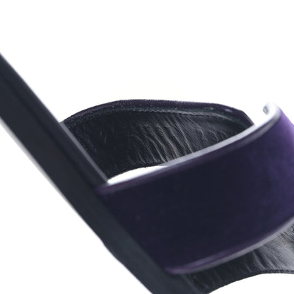 Hermes Velvet Nappa Oran Sandals 38 Violet Fonce 8 of 8