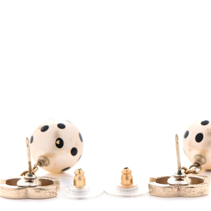 Chanel Metal Enamel CC Drop Earrings Gold Black 3 of 6