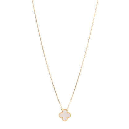 Van Cleef & Arpels 18K Yellow Gold Mother of Pearl Vintage Alhambra Pendant Necklace 1 of 5