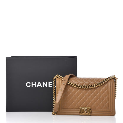 Chanel Lambskin Quilted New Medium Boy Flap Beige 11 of 11