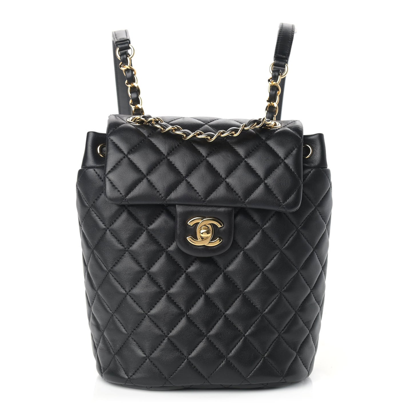 Lambskin Quilted Small Urban Spirit Backpack Black
