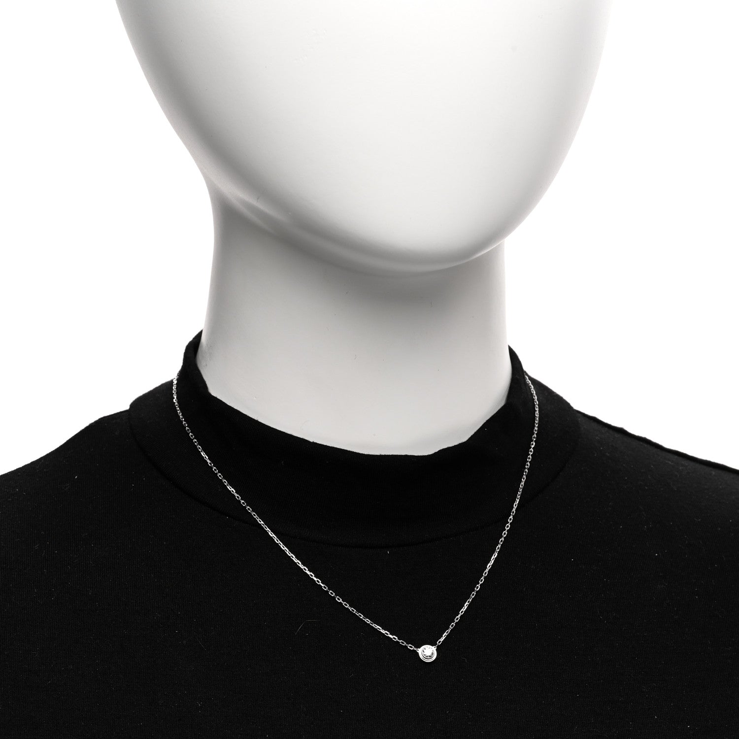 Cartier 18K White Gold Diamond LM D'Amour Pendant Necklace 2 of 5