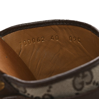 Gucci Monogram Goatskin Horsebit Clog Mules 40 Beige Ebony Brown Sugar 10 of 14