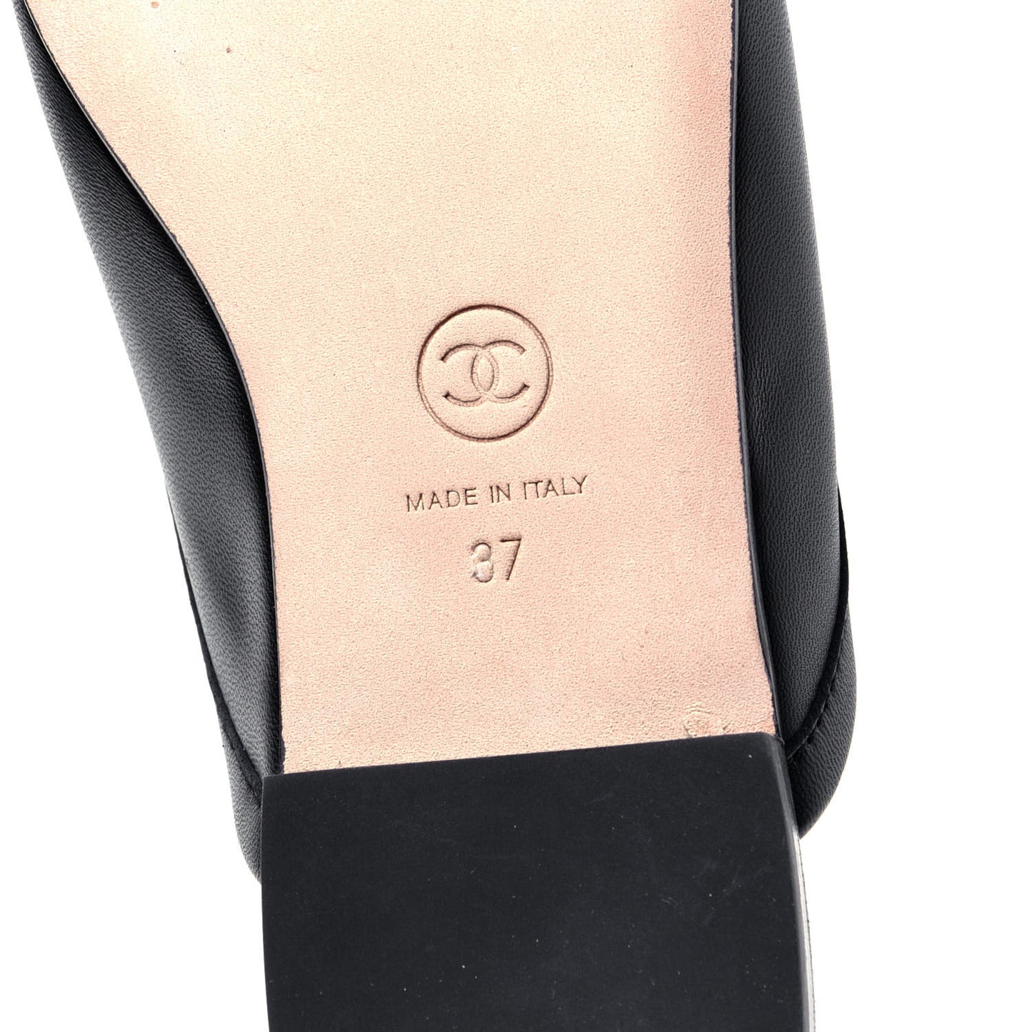 Lambskin Pearl CC Mules 37 Black