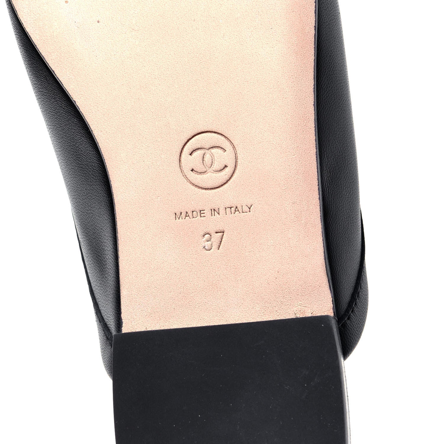 Chanel Lambskin Pearl CC Mules 37 Black 8 of 11