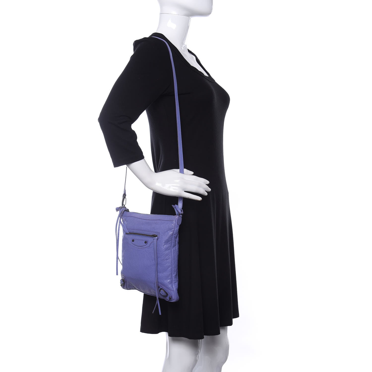 Balenciaga Agneau Classic Hardware Flat Crossbody Mauve 2 of 9